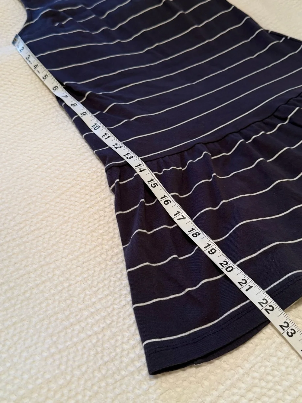 Abercrombie & Fitch | Navy White Striped Knit Dress | Sleeveless Mock Neck | XS